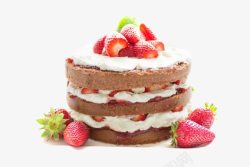 免抠酸奶png草莓酸奶蛋糕高清图片