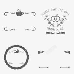 复古LOGO设计梦幻婚礼logo边框矢量图图标高清图片