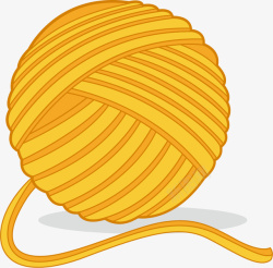 黄色浴球圆形缠绕黄色毛线球矢量图高清图片