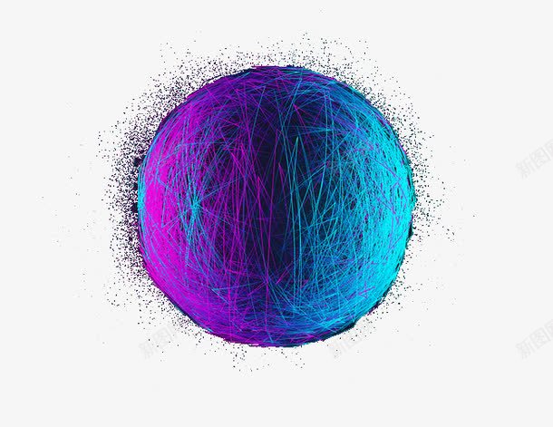 线条缠绕球体png免抠素材_新图网 https://ixintu.com 渐变色 球体 立体几何 线团 缠绕