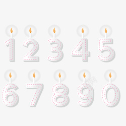 数字123PNG矢量图点燃的生日蜡烛矢量图高清图片