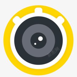 手机拍摄黄色手绘秒拍视频logo图标高清图片