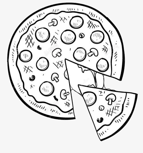简约风格披萨简笔画食物png免抠素材_新图网 https://ixintu.com 图案 披萨 简笔画食物 简约线条 简约风格 装饰