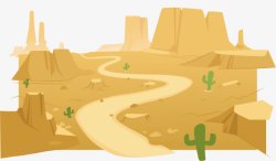 卡通岩石沙漠景观高清图片
