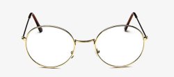 豹纹边框眼镜金色圆形金属边框眼镜高清图片