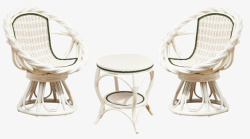 白色花纹咖啡桌椅欧式旋转室外桌椅高清图片