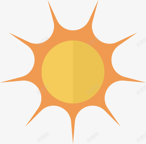 红火的太阳矢量图ai免抠素材_新图网 https://ixintu.com 中午 太阳 日光 橙色的 热的 阳光 黄色的 矢量图