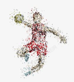 彩色拼凑人形创意篮球运动员高清图片