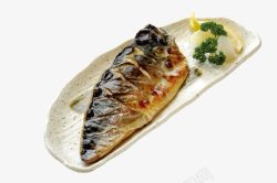 主食菜品产品实物盐烤青花鱼高清图片