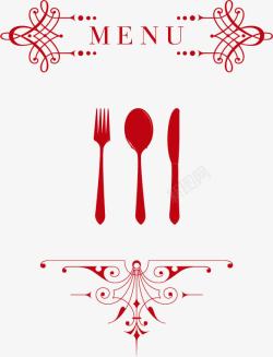红色背景菜单花边红色菜单高清图片
