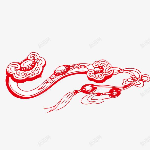 如意形状装饰png免抠素材_新图网 https://ixintu.com 中国风 传统 吉祥 图案 复古 如意 祥云 红色