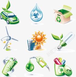 环保材质标绿色环保标图标高清图片