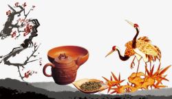 紫砂壶文化中国茶道文化背景高清图片