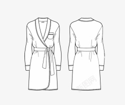 日本浴衣设计长款浴袍矢量图高清图片