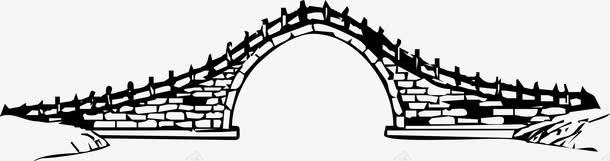 古桥线条手绘图标图标
