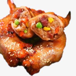 台湾特色小吃台湾密制烧烤鸡翅包饭高清图片