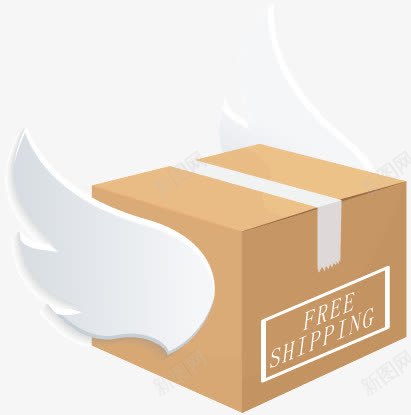 带翅膀的纸箱png免抠素材_新图网 https://ixintu.com 包装纸箱 快递 盒子 纸箱 翅膀 胶带盒包装正面