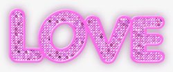 紫色卡通浪漫爱情字母素材