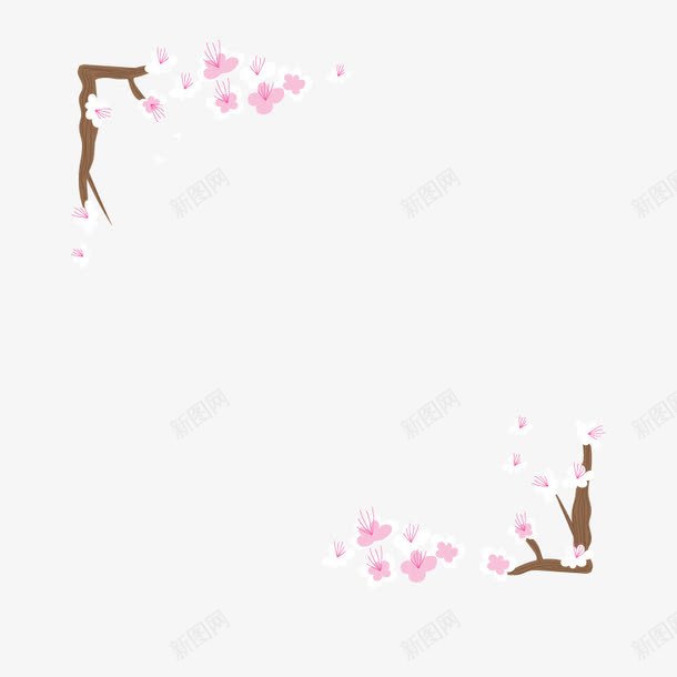 樱花边框png免抠素材_新图网 https://ixintu.com 樱花 櫻花 花 花瓣 边框