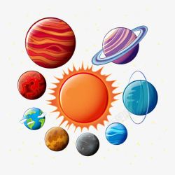 太阳系轨道彩色星空星球轨道eps高清图片