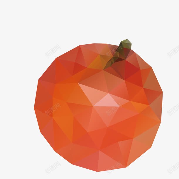三角形红色橘子装饰png免抠素材_新图网 https://ixintu.com 几何装饰 分块水果 橘子 橙色 水粉静物 矢量素材 立体水果 红色 色块层叠