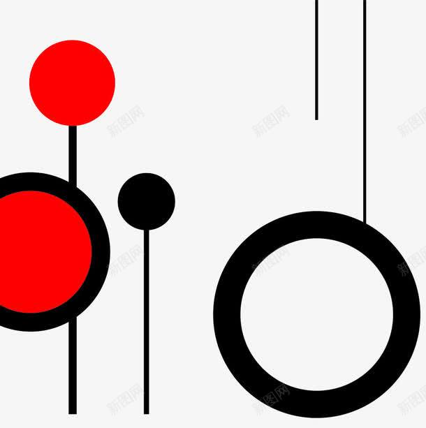 边框小圆点图标png_新图网 https://ixintu.com 红黑 线条 背景装饰 边框小圆点
