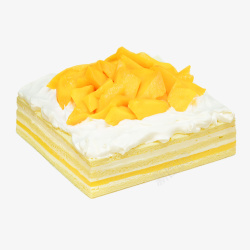 芒果美食奶油千层蛋糕色彩高清图片