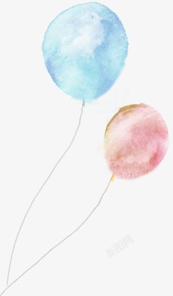 水彩气球手绘水彩气球水印高清图片