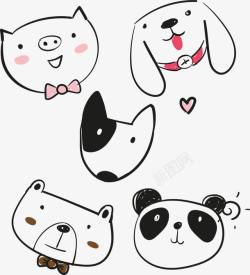 微笑熊猫可爱手账小动物头像高清图片