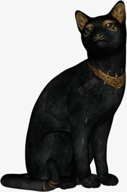 埃及雕塑古埃及黑猫塑像高清图片