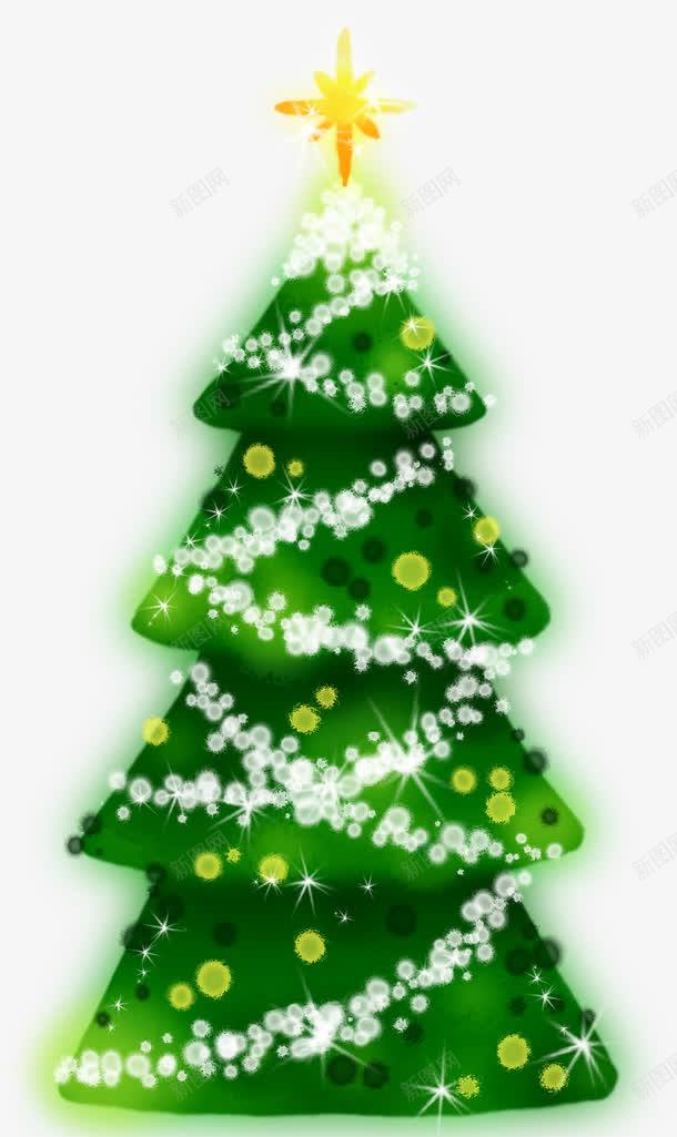 黄色光效圣诞树合成png免抠素材_新图网 https://ixintu.com 合成 圣诞树 色光