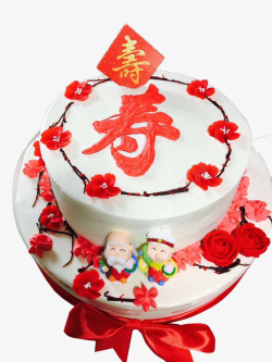 蟠桃老寿星父母大寿祝寿蛋糕高清图片