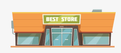 矢量橙色商铺最好的商店卡通矢量图高清图片