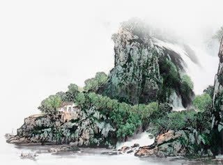 山体png免抠素材_新图网 https://ixintu.com 中国画 小船 山水画 水墨画 青山