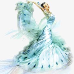 中国舞孔雀舞水彩画高清图片