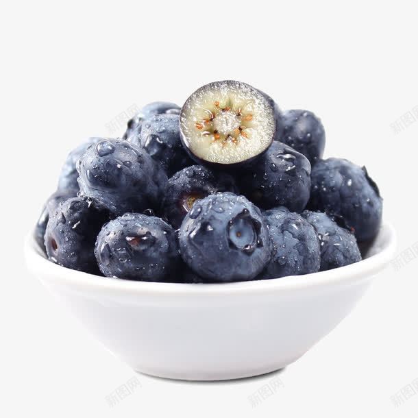 一碗蓝莓png免抠素材_新图网 https://ixintu.com 产品实物 新鲜 水果 蓝色