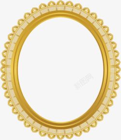 圆形银金色相框珍珠花边椭圆形相框高清图片