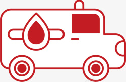 医疗车红色线条公益抽血车高清图片