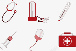 输血插画卡通医疗工具图标集合矢量图高清图片