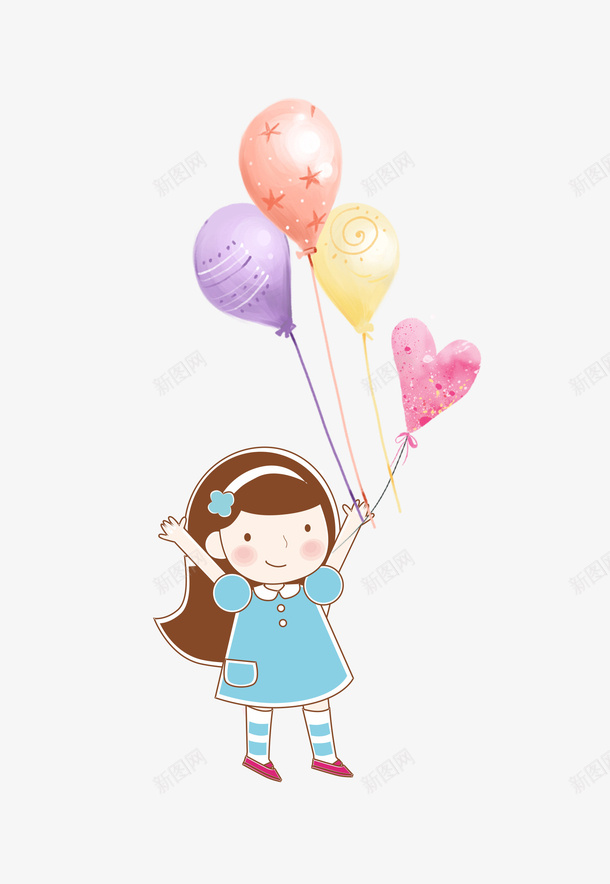 小孩拿气球png免抠素材_新图网 https://ixintu.com 可爱小孩 教师节素材 气球 海报设计元素