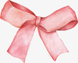 水彩风海报粉红水彩手绘蝴蝶结矢量图高清图片