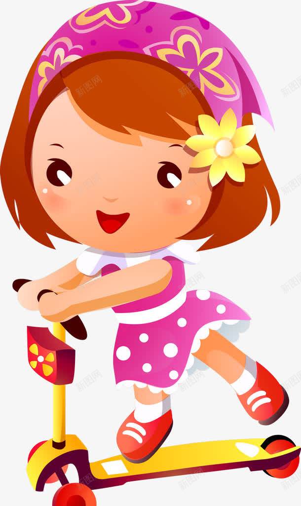 玩滑板的小女孩png免抠素材_新图网 https://ixintu.com 体育活动 儿童 卡通 学生 小孩 小朋友 插画 滑板 运动
