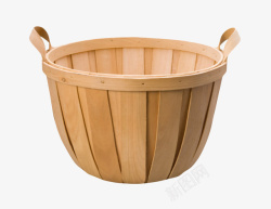 木制篮子棕色轻便木片编织的篮子编织物实高清图片