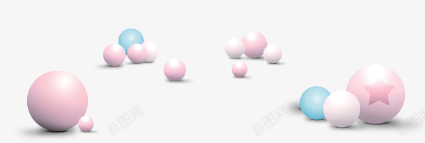粉色可爱浪漫圆球png免抠素材_新图网 https://ixintu.com 3D立体 可爱 圆球 浪漫 粉色