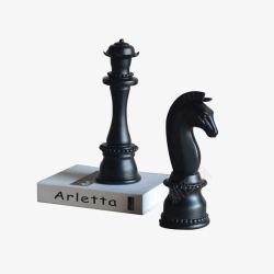 桌面物品摆件图黑色国际象棋高清图片
