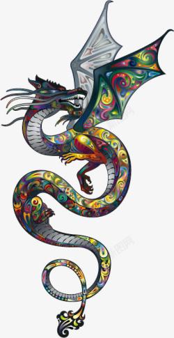 飞龙图案彩色动物图标高清图片