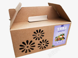 蔬菜礼品盒牛皮水果蔬菜手提盒高清图片