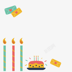 蜡烛免费png下载手绘卡通生日蜡烛蛋糕钱夹海报设矢量图高清图片