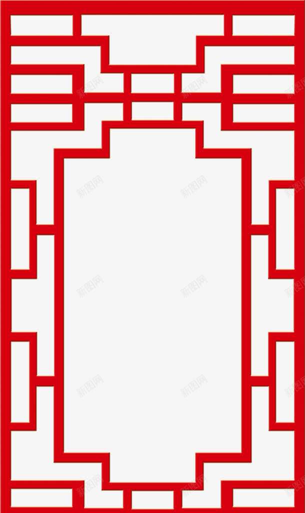 中国风窗子png免抠素材_新图网 https://ixintu.com 中国红 中国风 窗子装饰 红色