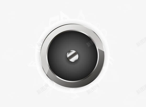 按钮图标png_新图网 https://ixintu.com 凹槽 圆环 装饰 金属质感 铆钉
